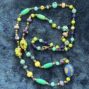 Necklace with blue beads